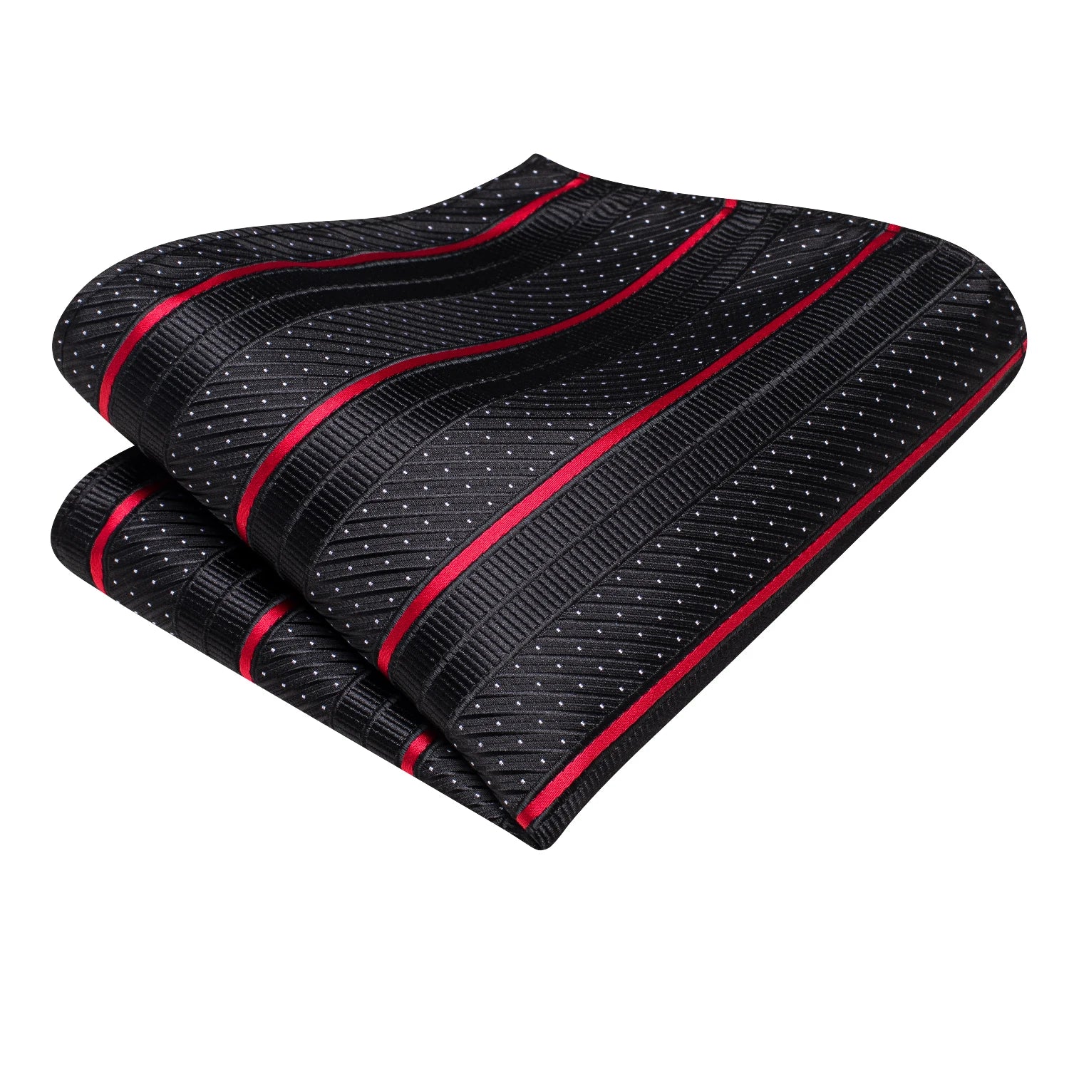 Corbata de boda de seda a rayas negras y rojas para hombre, gemelos de regalo, corbata de moda para negocios y fiestas, envío directo, diseño Hi-Tie