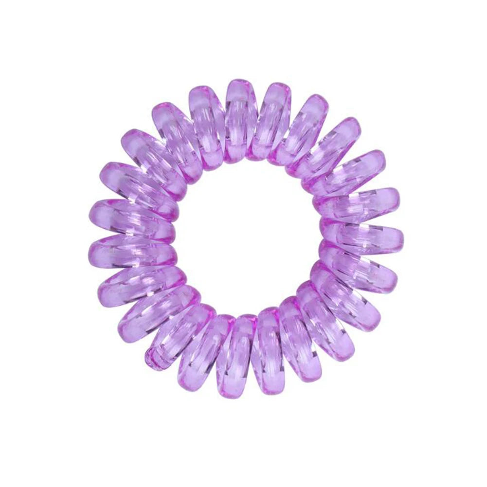 Telephone Wire Elastic Clear Hair Bands Plastic Spring Gum For Hair Ties No Crease Coil Hair Tie Ponytail Hair Accessories