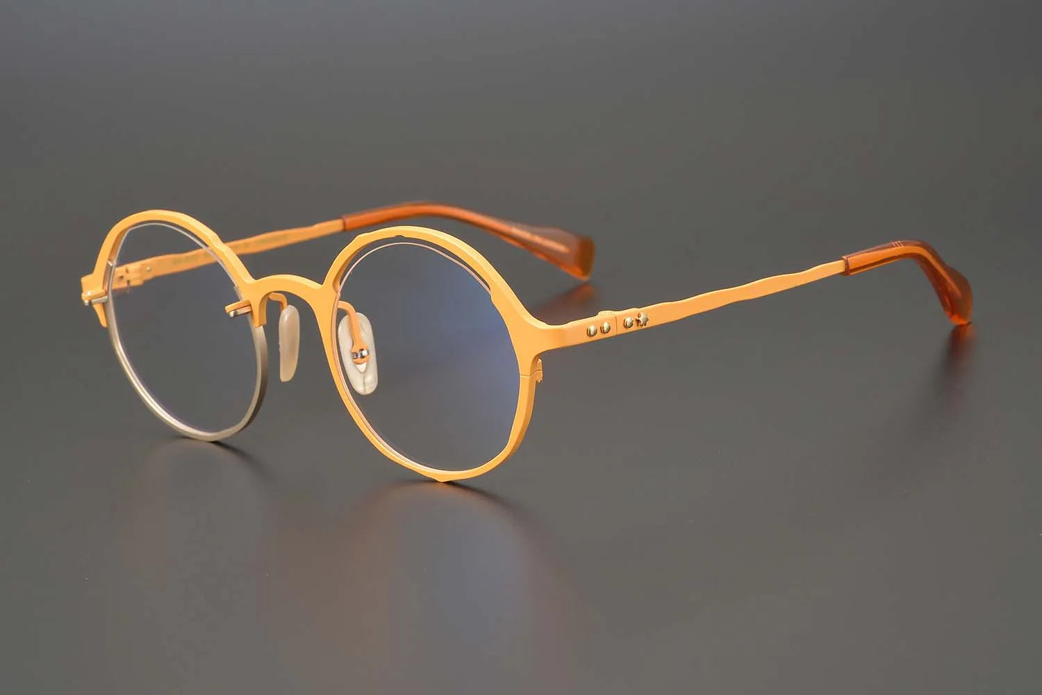 53160 Retro round pure titanium handmade glasses frame men and women irregular high-end optical frames