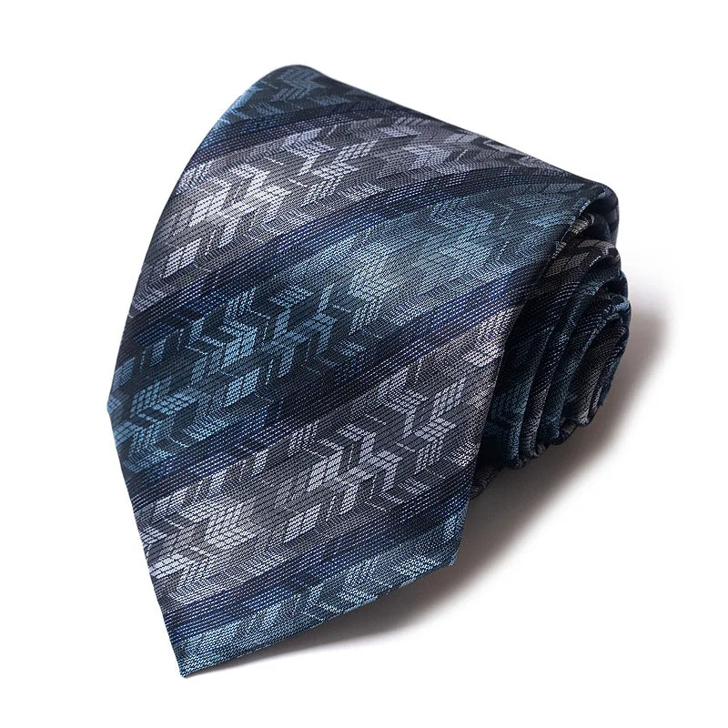Cravates de mariage de haute qualité pour hommes, style tendance, imprimé à rayures bleues, accessoires de vêtements de bureau quotidiens, cadeau pour homme