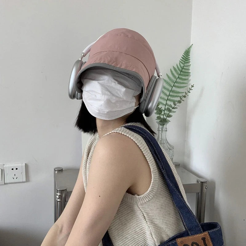 Fashion Empty Top Wide Brim Sun Hat For Women Anti UV Sunscreen Bucket Hat Female Sun Protection Outdoor Beach Cap Fisherman Hat