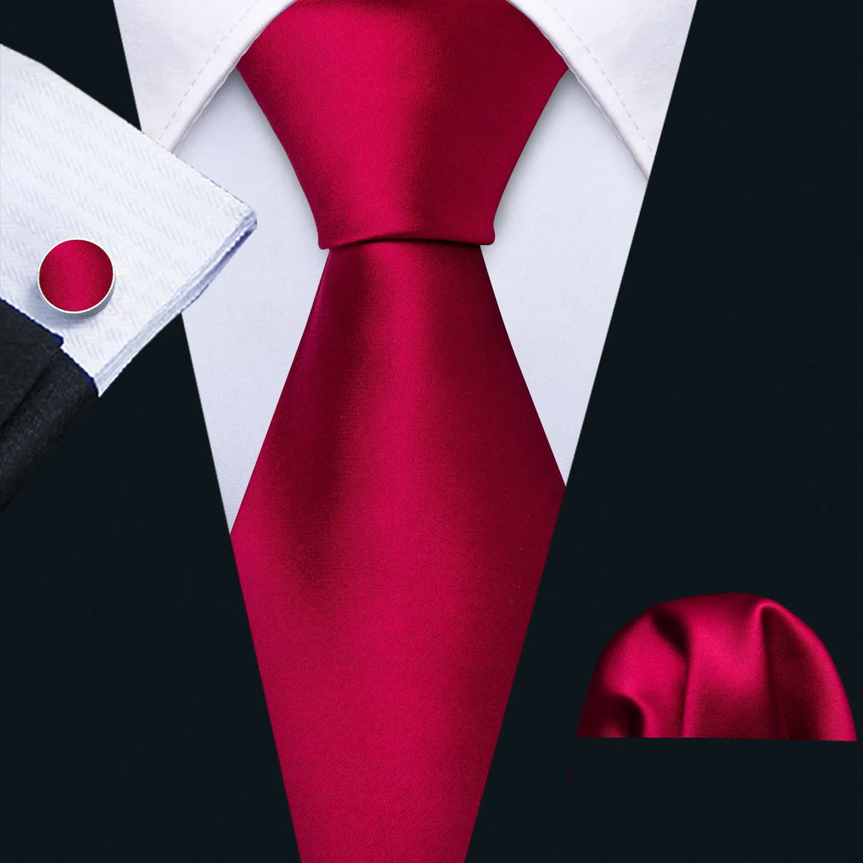 Corbata de boda de seda roja con rayas de tejido jacquard para hombre, juego de corbata, pañuelo y gemelos, Barry.Wang, diseñador de moda FA-5028