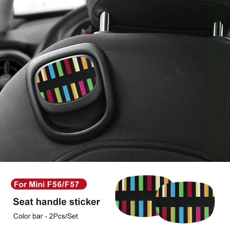 Leather Car Rear Seat Back Handle Decal Cover Protective Sticker For Mini Cooper R56 R55 F56 F57 Interior Decorative Accessories