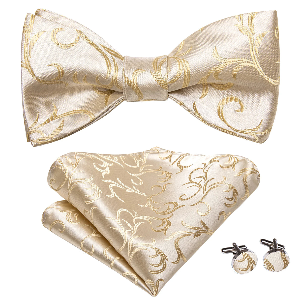 Dropshipping Jacquard Silk Mens Self Bow Tie Hanky Cufflinks Set Male Butterfly Knot Bowtie Wholesale for Male Wedding Business