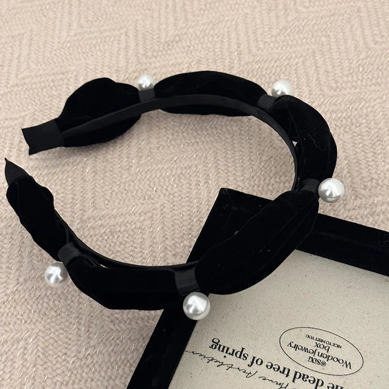 Korean Hairbands for Women Hair Accessories French Elegant Pleated Bowknot Headband Women Girls 2025 Fashion Designer Hair Bands