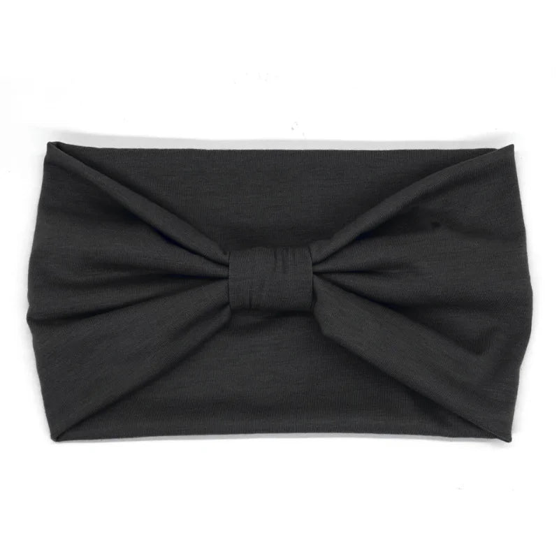 Headwrap Solid Color Knot Wide Headbands for Women Soft Cotton Sports Elastic Hair Bands Accessories Yoga Bandana Bandage