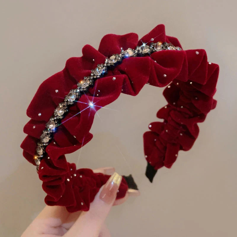 Korean Hairbands for Women Hair Accessories French Elegant Pleated Bowknot Headband Women Girls 2025 Fashion Designer Hair Bands