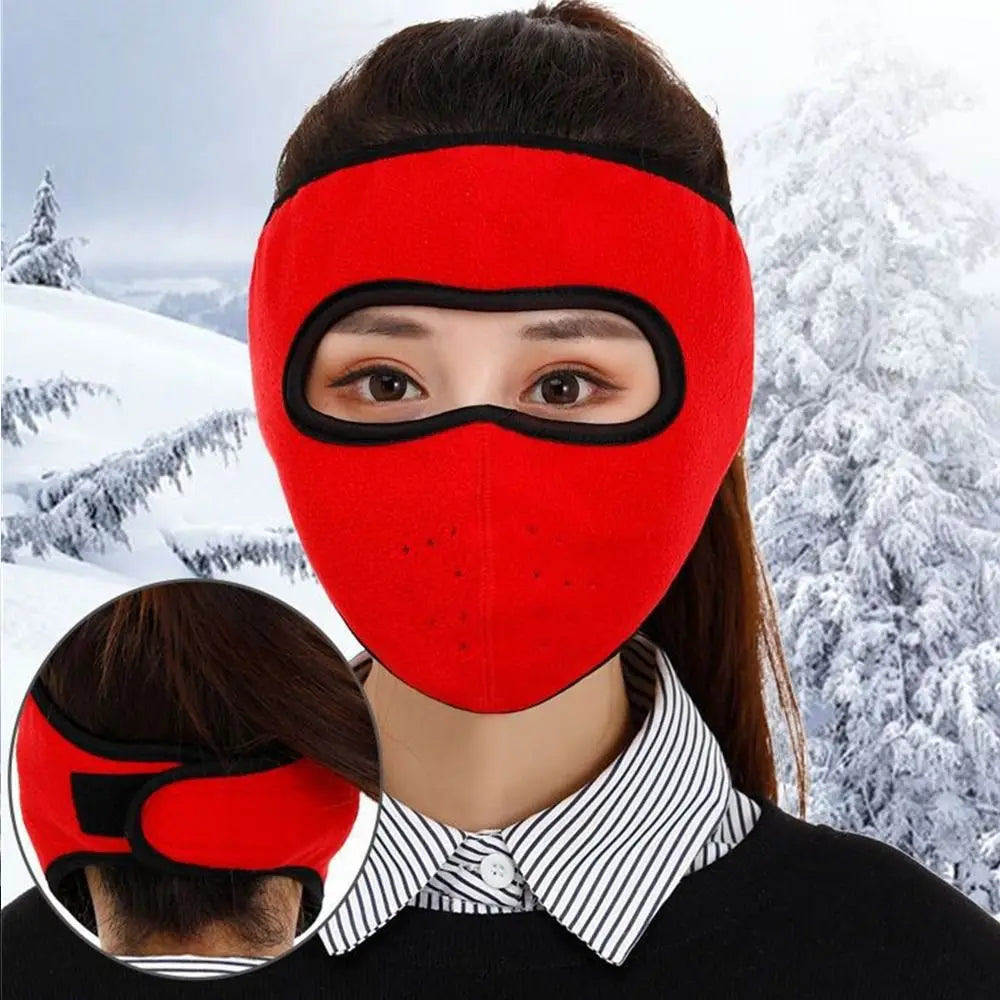Women Men Winter Warm Cycling Windproof Cold-proof Mouth Cover Face Shield for Outdoor Camping Ski Earmuffs Fleece Warm Mask