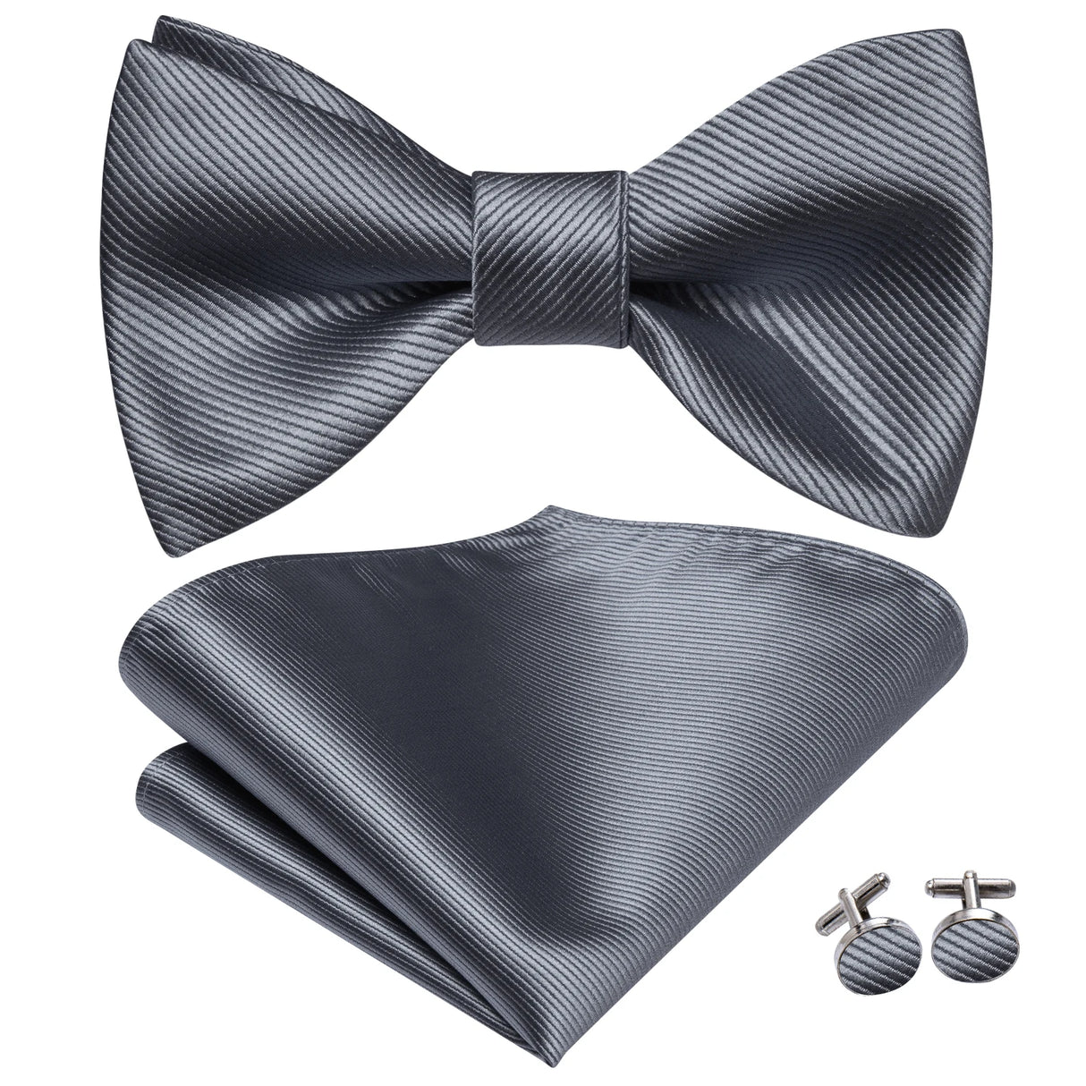 Dropshipping Jacquard Silk Mens Self Bow Tie Hanky Cufflinks Set Male Butterfly Knot Bowtie Wholesale for Male Wedding Business