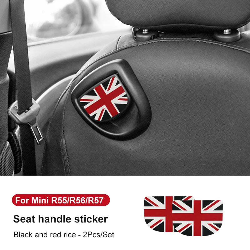 Leather Car Rear Seat Back Handle Decal Cover Protective Sticker For Mini Cooper R56 R55 F56 F57 Interior Decorative Accessories