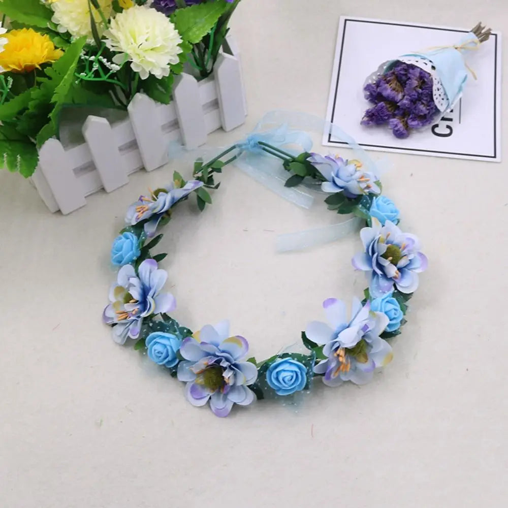 Headband Fashion Headdress New Hair Hoop Bride Wedding Floral Tiara Headband Women Headwear Flower Crowns Headband Rose Flower