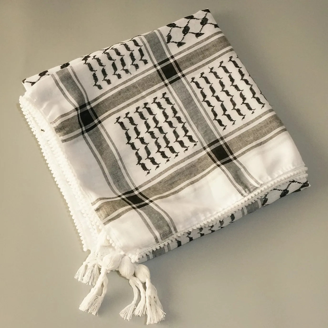 Islamischer Printschal Unisex Leichtes Plaid Herren Damen Quaste Arabische Wüste Shemagh KeffIyeh Schal Schal Hijab Wrap Pashmina Sjaal