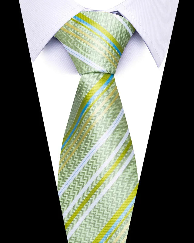 Cravates de mariage de haute qualité pour hommes, style tendance, imprimé à rayures bleues, accessoires de vêtements de bureau quotidiens, cadeau pour homme