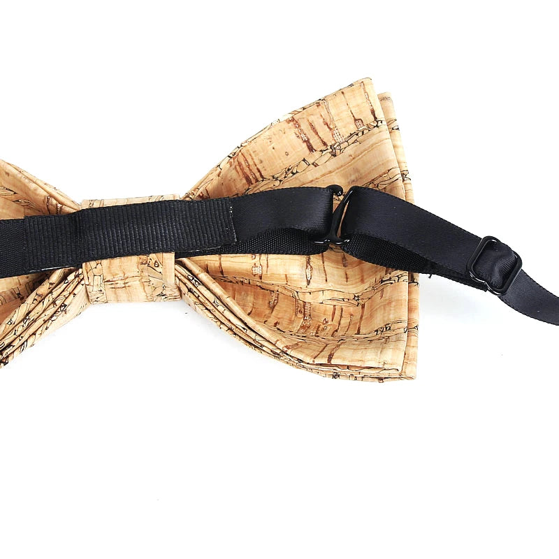 Pajaritas de madera de corcho para hombre, hechas a mano, de estilo novedoso, de color sólido, para bodas, fiestas, regalos, accesorios.