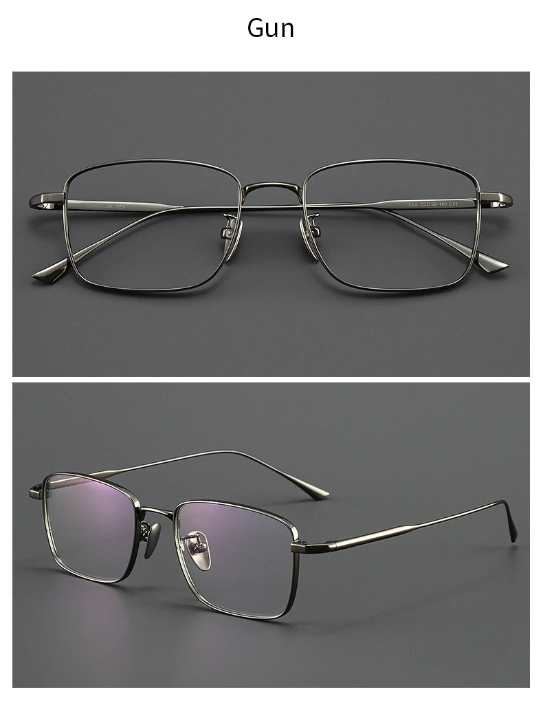 Xbora Men's Ultra-Light Pure Titanium Glasses Frame Business Square Flexible Optical Women's Prescription Eyelasses 1908