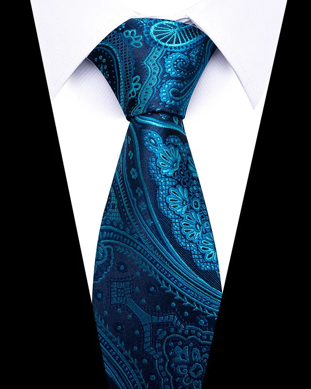 Cravates de mariage de haute qualité pour hommes, style tendance, imprimé à rayures bleues, accessoires de vêtements de bureau quotidiens, cadeau pour homme