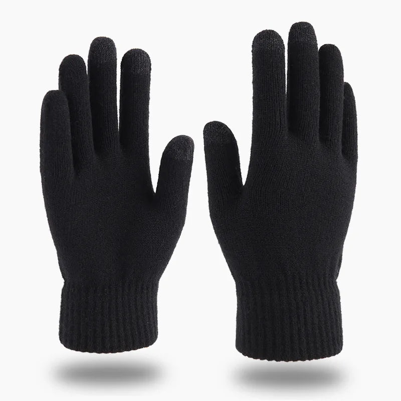 Guantes de punto de invierno para hombre y mujer, manoplas masculinas de alta calidad con pantalla táctil, de lana gruesa y cálida, de cachemira, de negocios, para otoño