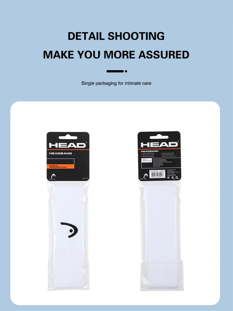 HEAD Tennis Hairbands Men and Women Sports Headbands Fitness Sweatband Badminton Yoga Basketball Running Fashion Sweat Headband
