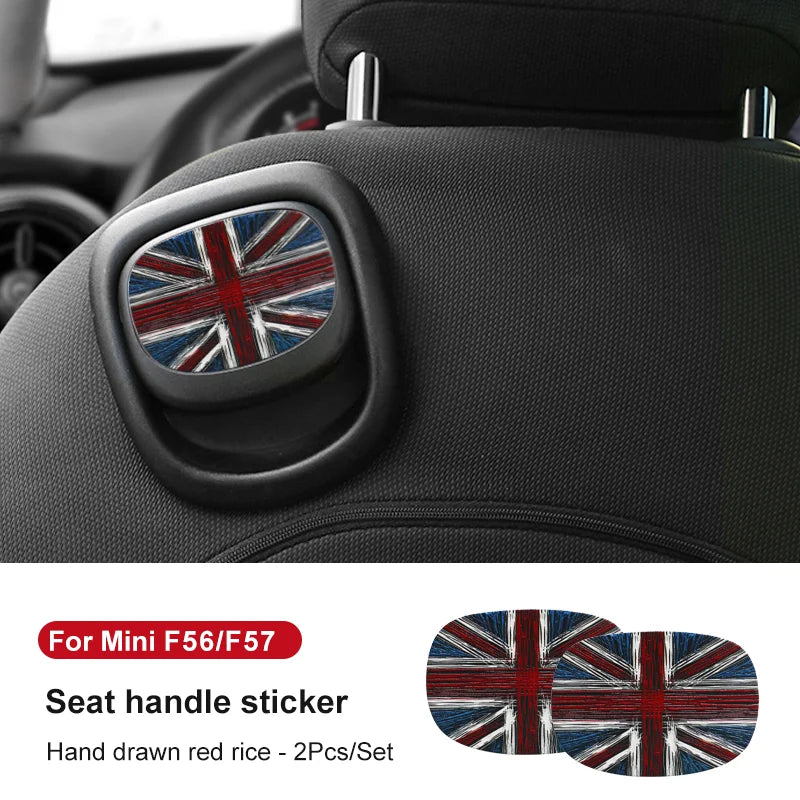 Leather Car Rear Seat Back Handle Decal Cover Protective Sticker For Mini Cooper R56 R55 F56 F57 Interior Decorative Accessories