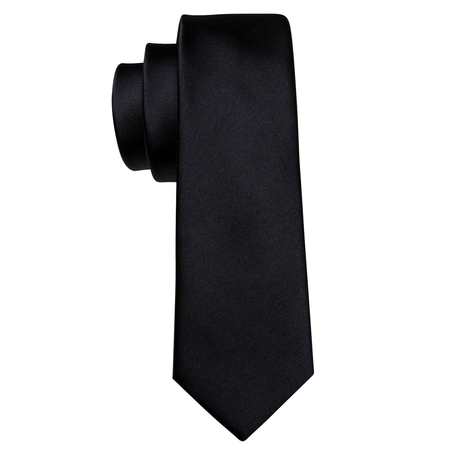 Corbatas de seda negras para hombre, clásicas, lisas, de alta calidad, tejidas, de bolsillo, con gemelos, para fiestas, formales, de diseño Barry.Wang