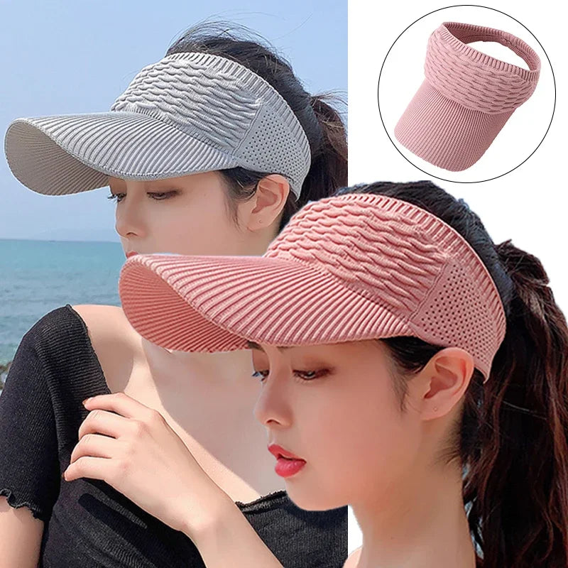 2023 Spring Summer Women Empty Top Hat Hollow Out Breathable Baseball Caps UV Protective Sunshade Sun Hats Panama Visor Cap