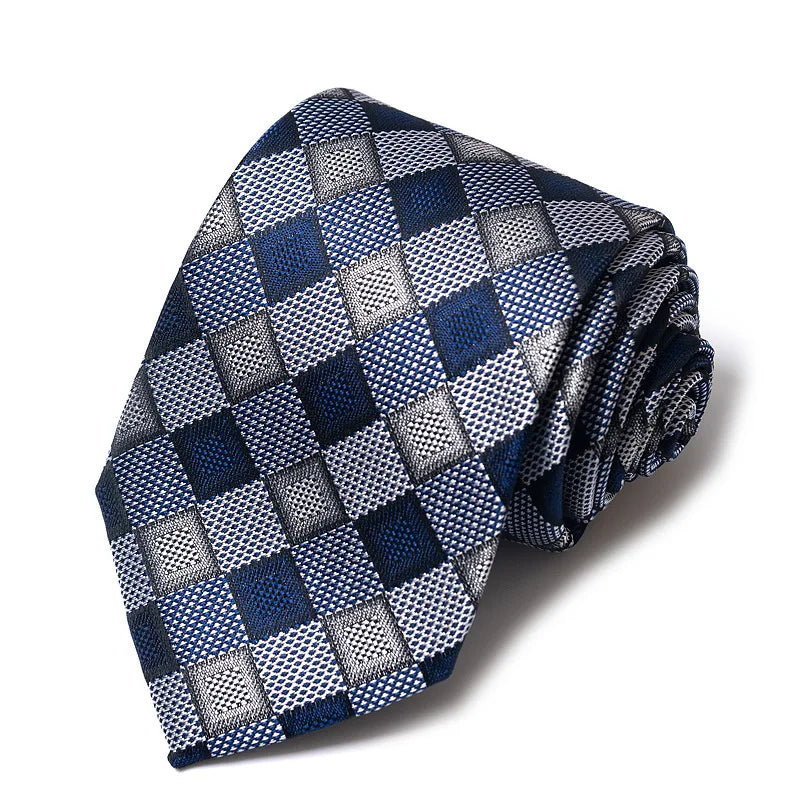 Cravates de mariage de haute qualité pour hommes, style tendance, imprimé à rayures bleues, accessoires de vêtements de bureau quotidiens, cadeau pour homme