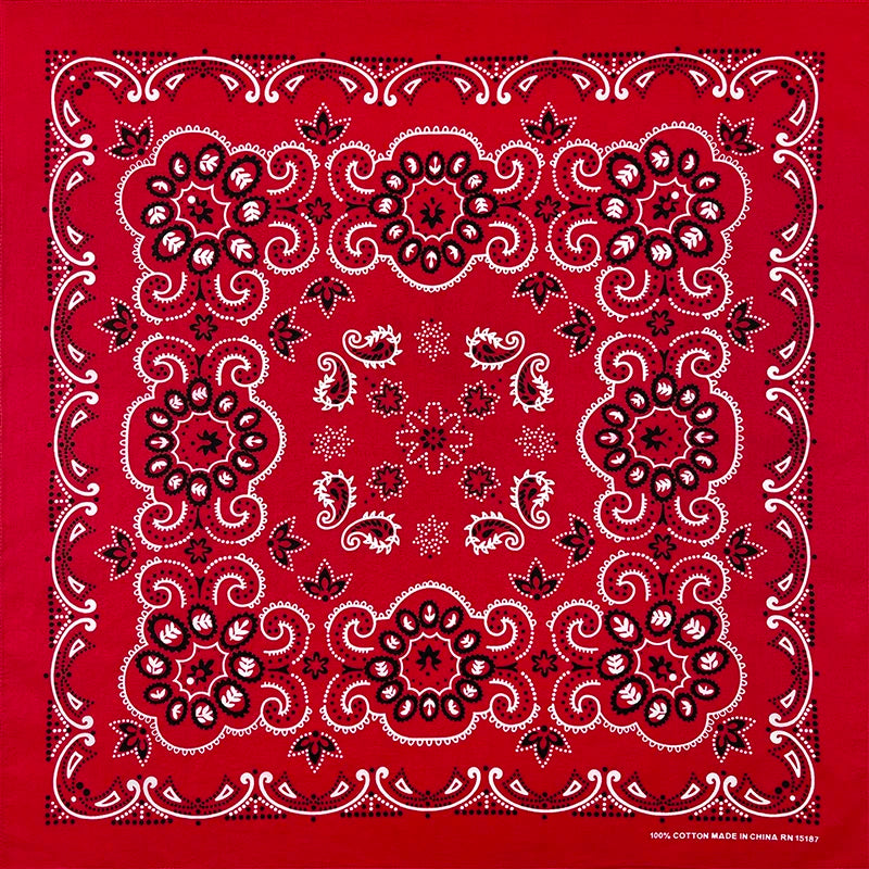 68CM Oversized Hip Hop Amoeba Cashew Cotton Square Bandana Scarf Headband Black Paisley Gifts For Men/Boys/Girls