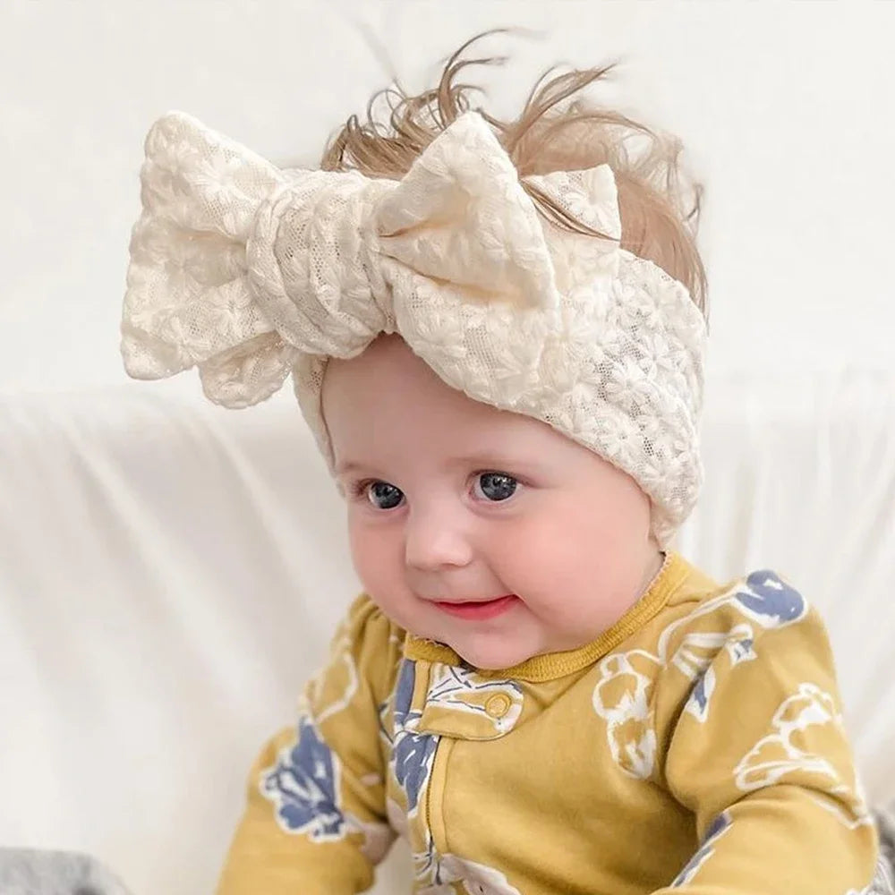Headbands for Girl Soft Elastic Lace Bow Baby Girl Hair Band Children Turban Kids Headwear Toddler Hair Accessories for Newborn
