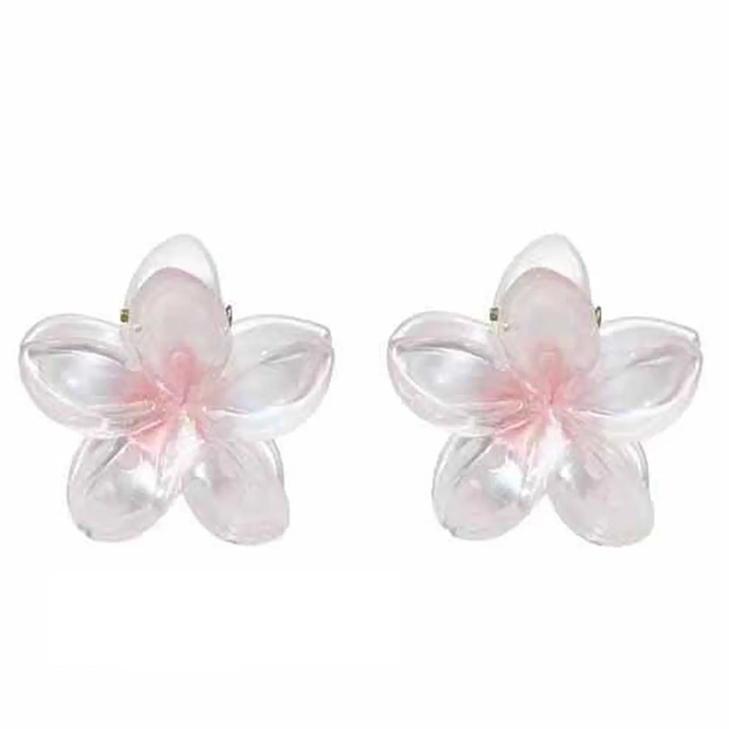 Gradient Frangipani Hair Clip 1PC Plumeria Hairpin Ins Style Ponytail Holder Barrette Sweet Shark Claws Party Hair Accessories