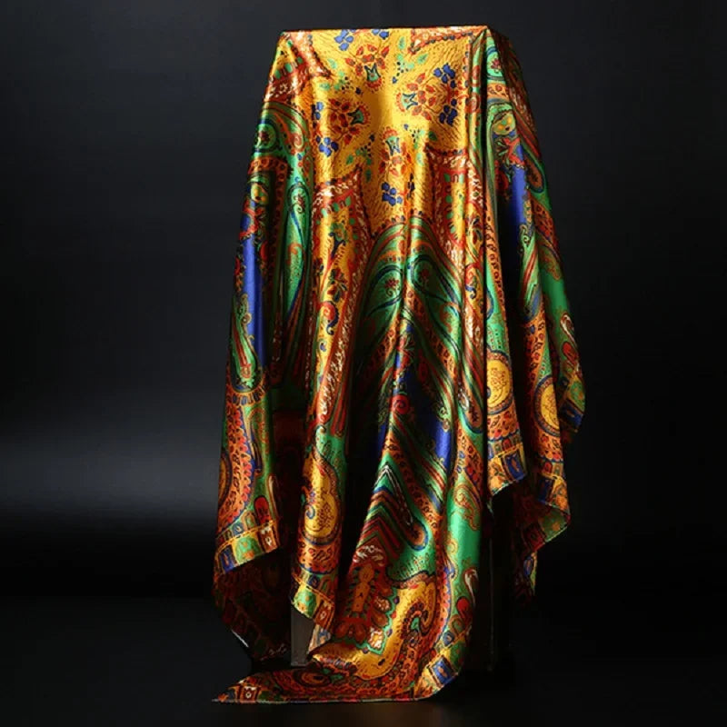 Foulard hijab tendance pour femmes, châles carrés en satin de soie, foulards pour cheveux, 90 x 90 cm, bandana pour la tête et le cou