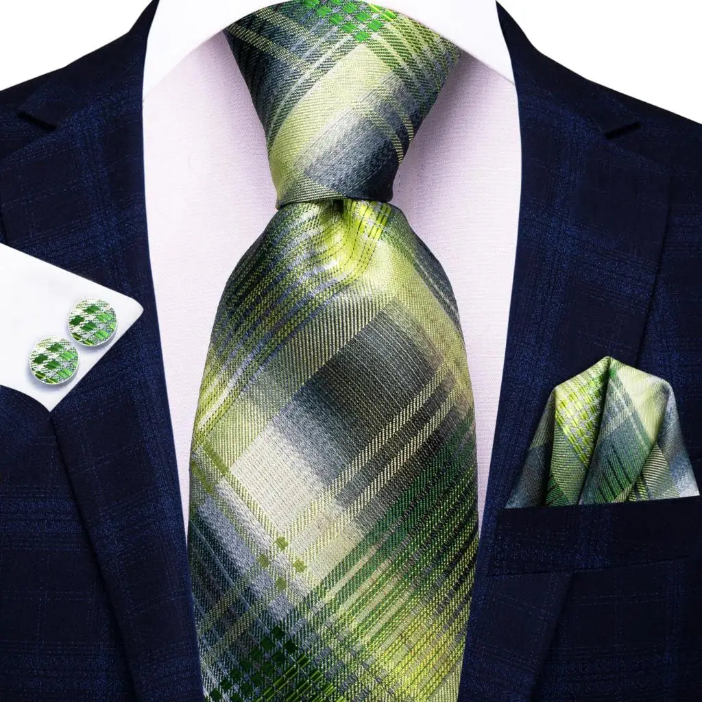 Cravate de mariage en soie à carreaux gris Hi-Tie pour homme, accessoire tendance, idéal pour les affaires et les fêtes, livraison directe