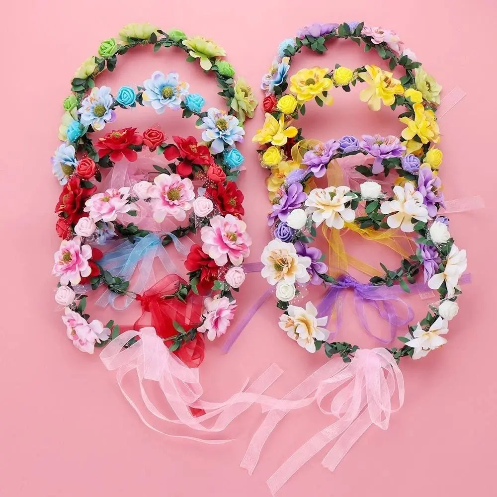 Headband Fashion Headdress New Hair Hoop Bride Wedding Floral Tiara Headband Women Headwear Flower Crowns Headband Rose Flower