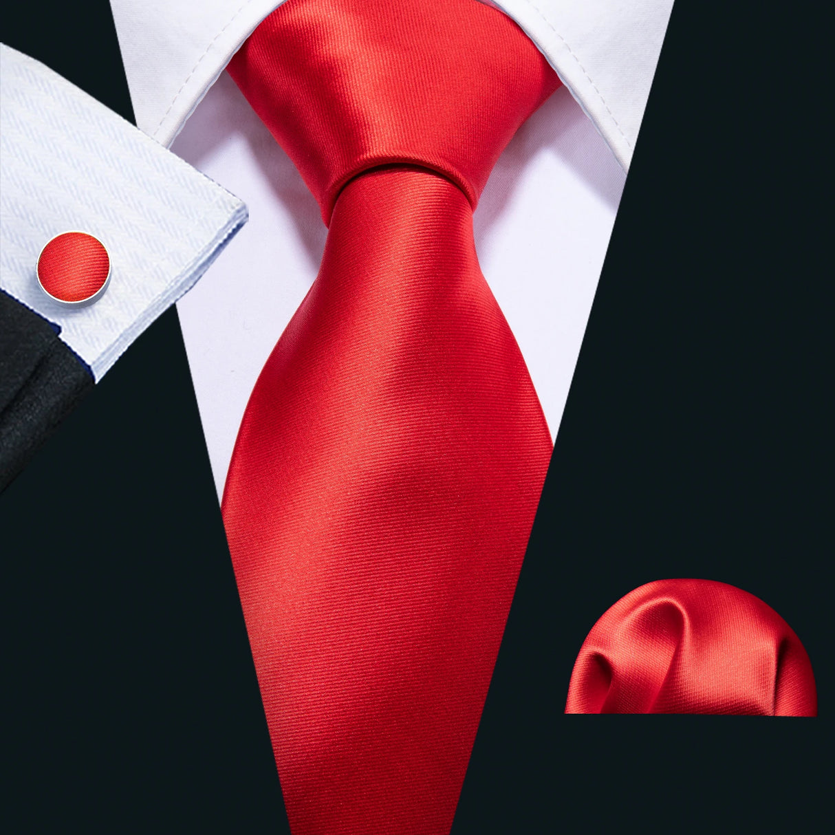 Corbata de boda de seda roja con rayas de tejido jacquard para hombre, juego de corbata, pañuelo y gemelos, Barry.Wang, diseñador de moda FA-5028