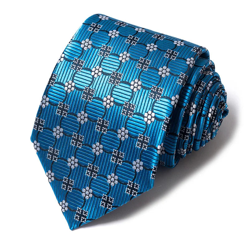 Cravates de mariage de haute qualité pour hommes, style tendance, imprimé à rayures bleues, accessoires de vêtements de bureau quotidiens, cadeau pour homme