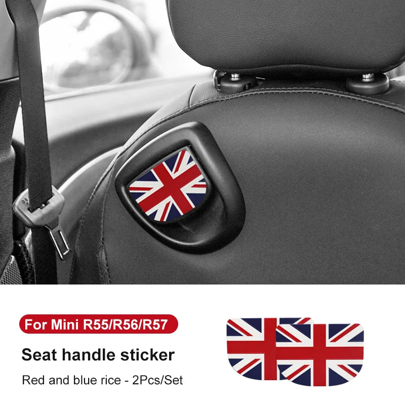 Leather Car Rear Seat Back Handle Decal Cover Protective Sticker For Mini Cooper R56 R55 F56 F57 Interior Decorative Accessories