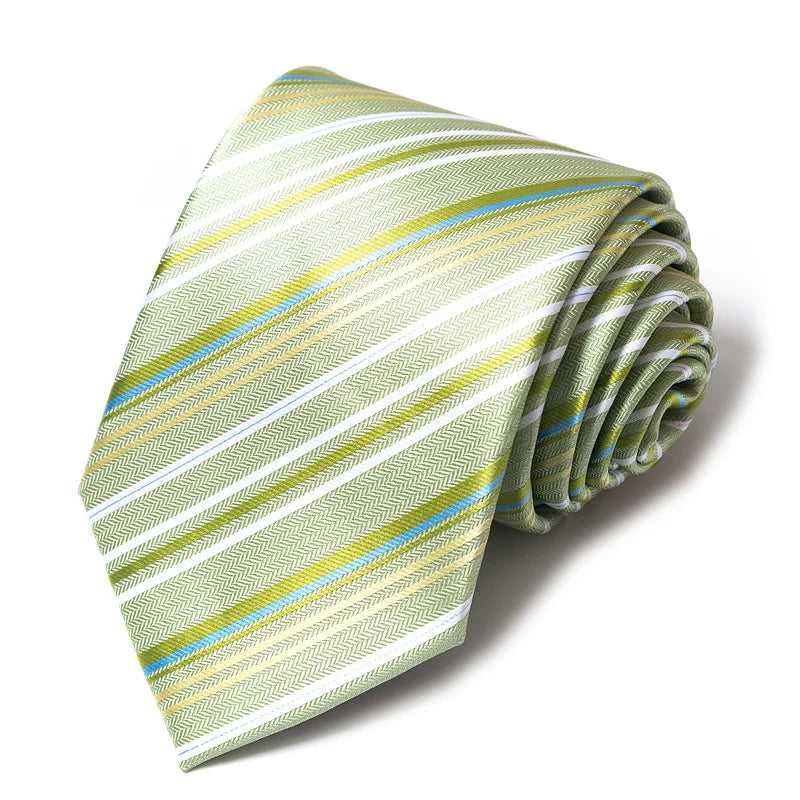 Cravates de mariage de haute qualité pour hommes, style tendance, imprimé à rayures bleues, accessoires de vêtements de bureau quotidiens, cadeau pour homme