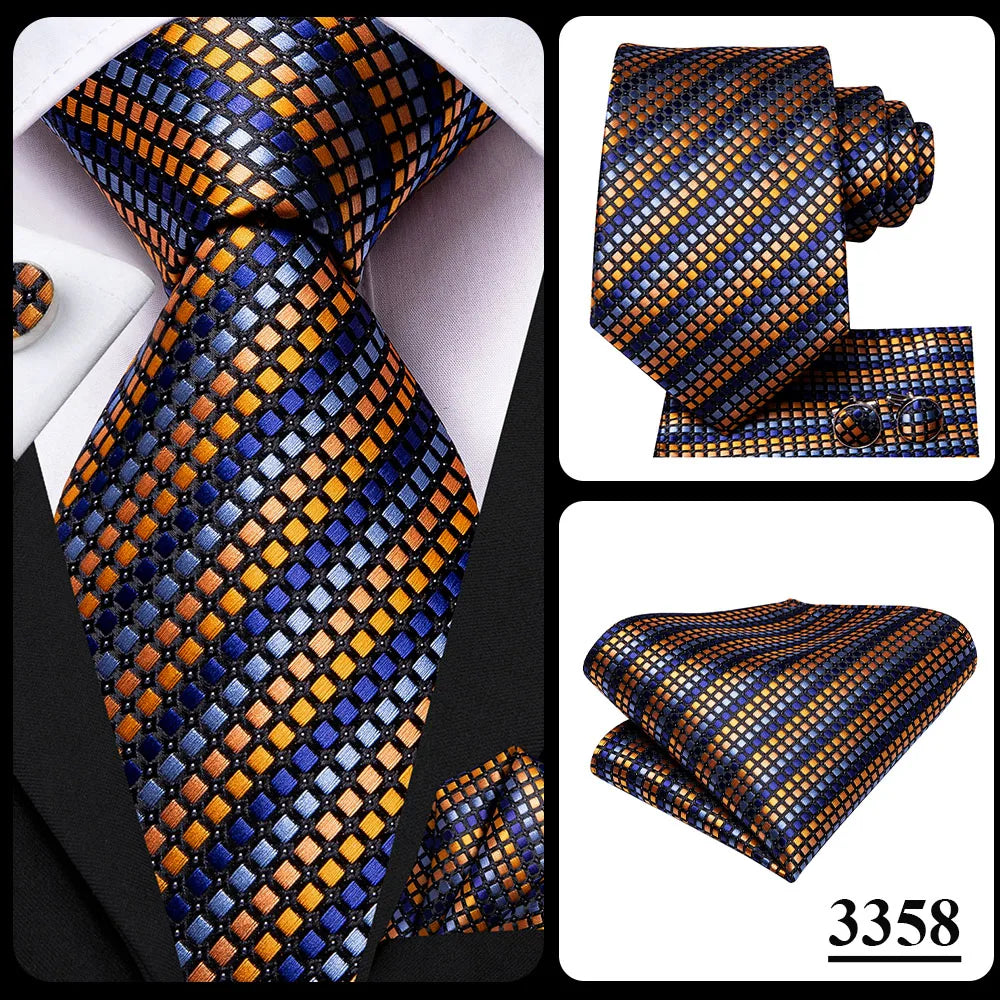 Corbata de boda de seda a rayas negras y rojas para hombre, gemelos de regalo, corbata de moda para negocios y fiestas, envío directo, diseño Hi-Tie