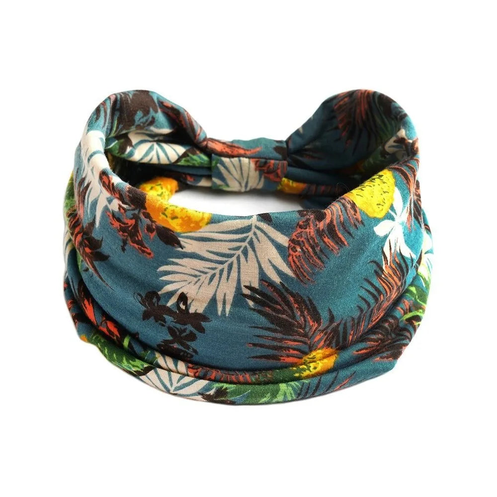 Fashion Boho Ethnic Style Headbands Vintage Knot Elastic Turban Headwrap For Women Girls Hair Band Soft Bandana Hair Accessories