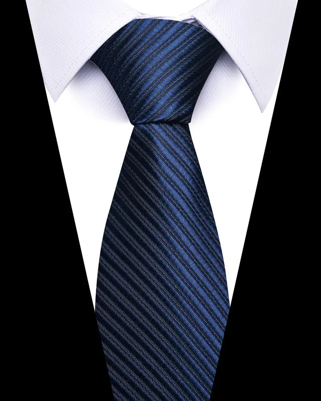 Cravates de mariage de haute qualité pour hommes, style tendance, imprimé à rayures bleues, accessoires de vêtements de bureau quotidiens, cadeau pour homme