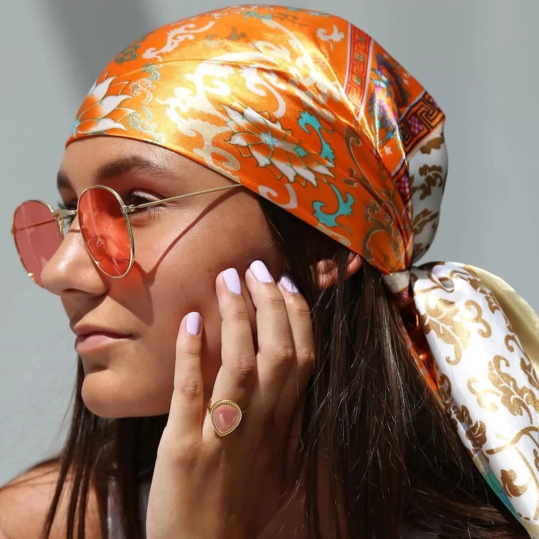 Seidenhaarschal Scarftop Frauen Sommer Satin Kopftuch Foulard Bandana Cheveux Weiches Halstuch Hijab Für Damen