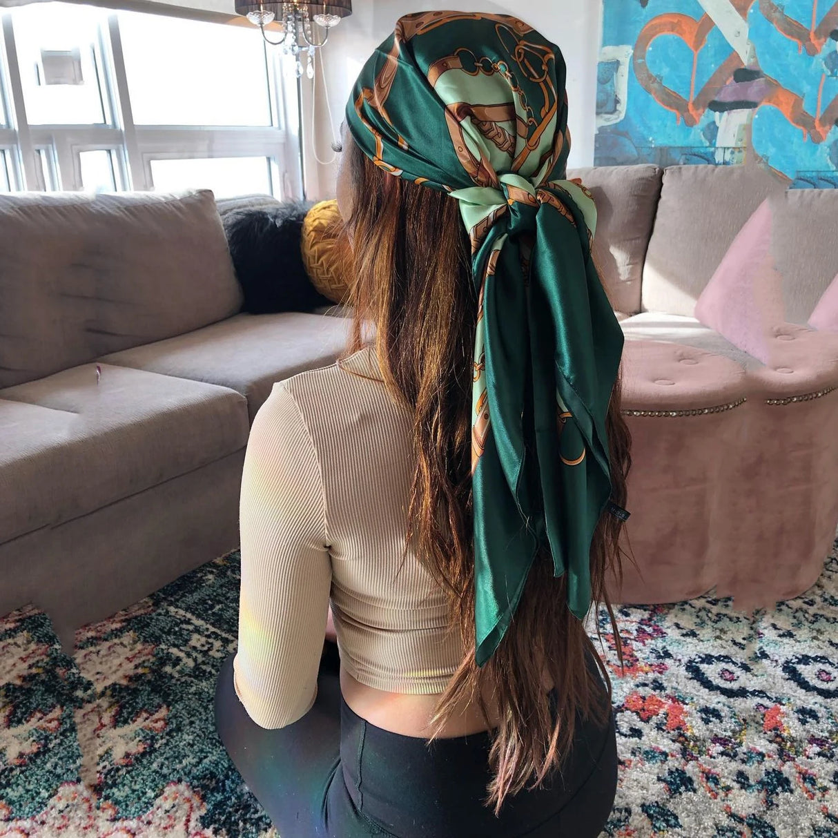 Seidenhaarschal Scarftop Frauen Sommer Satin Kopftuch Foulard Bandana Cheveux Weiches Halstuch Hijab Für Damen