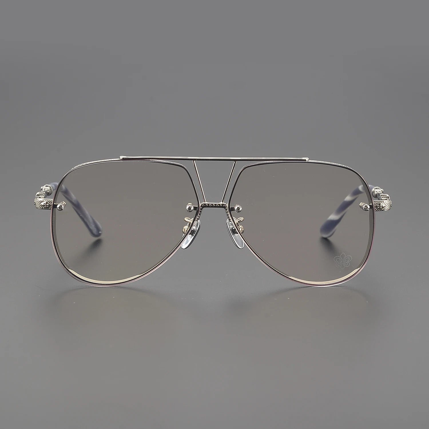 Anti Blue Light Lenses Titanium Eyeglass Frame Rectangular Full Frame Fashionable Carved Optical Prescription Glasses Unisex
