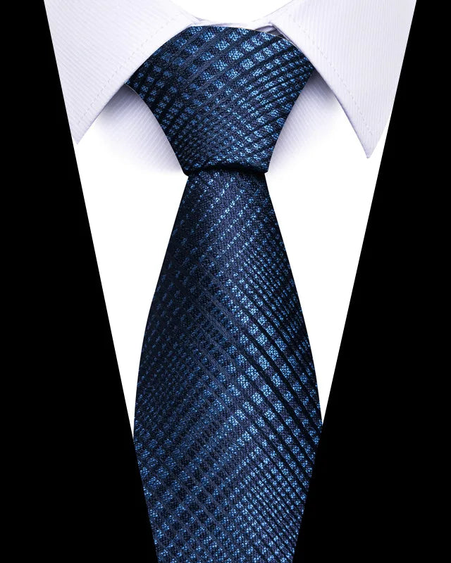 Cravates de mariage de haute qualité pour hommes, style tendance, imprimé à rayures bleues, accessoires de vêtements de bureau quotidiens, cadeau pour homme