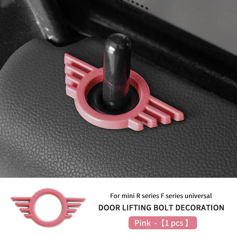 For Mini Cooper S JCW F54 F55 F56 F60 R55 R56 R60 Countryman Metal Car Door Lock Pin Wing Emblem Badge Decal