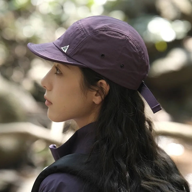 Japanese Retro Short Brim 5-panel Baseball Caps Women Spring and Summer Sun Protection Versatile Casual Soft Top Men's Hats