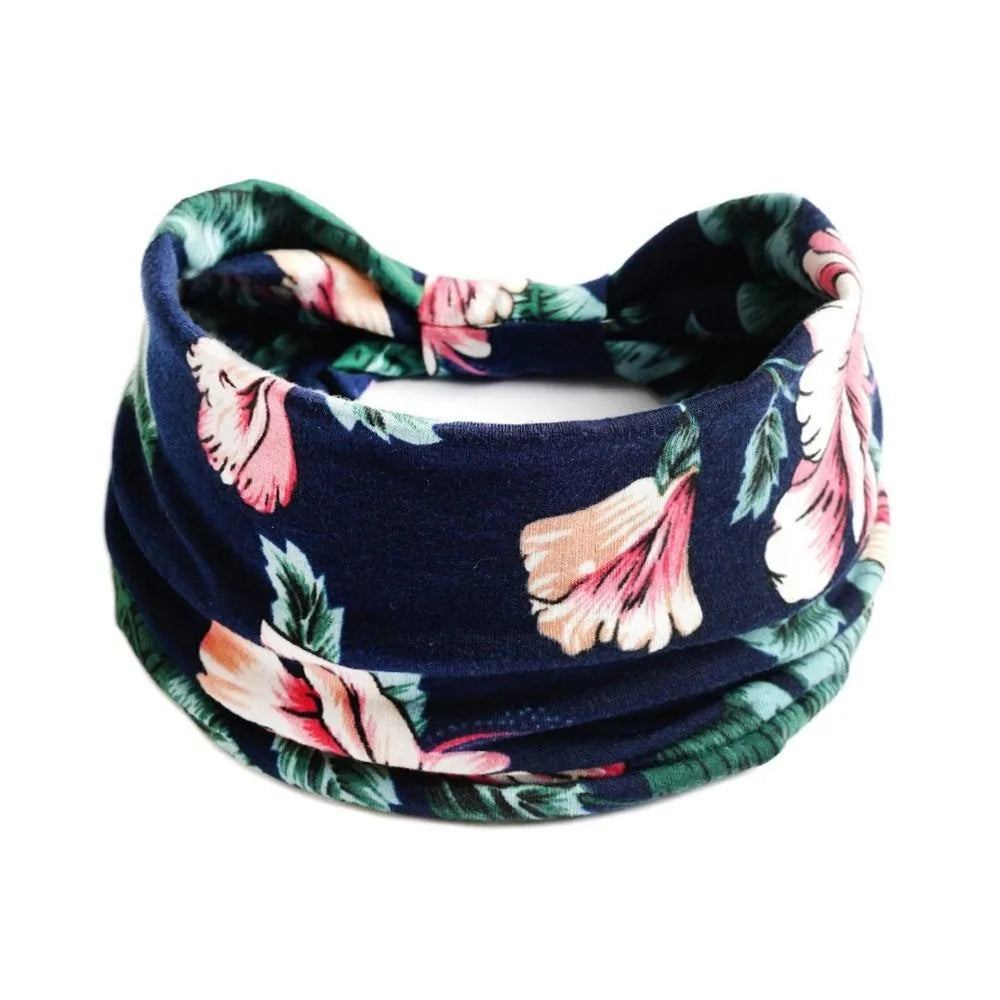 Fashion Boho Ethnic Style Headbands Vintage Knot Elastic Turban Headwrap For Women Girls Hair Band Soft Bandana Hair Accessories