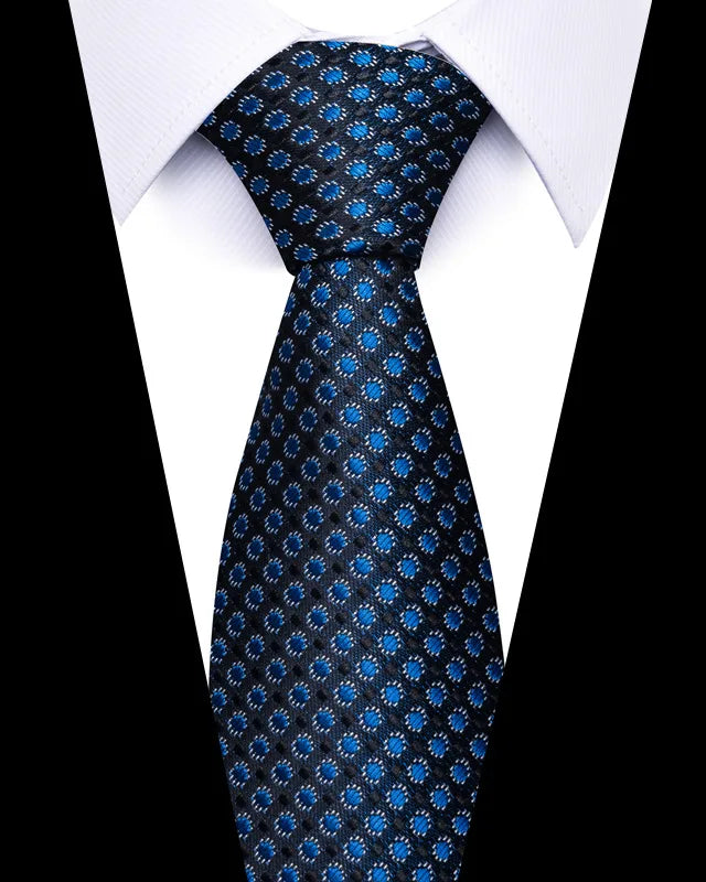 Cravates de mariage de haute qualité pour hommes, style tendance, imprimé à rayures bleues, accessoires de vêtements de bureau quotidiens, cadeau pour homme