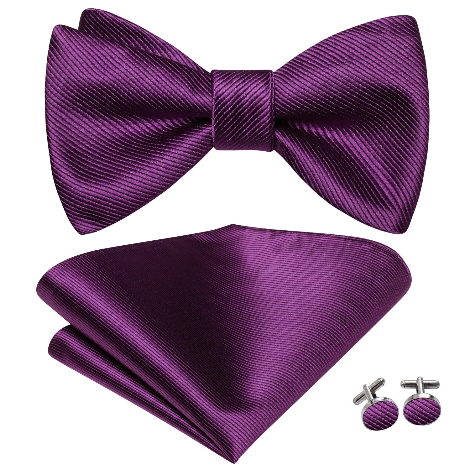 Dropshipping Jacquard Silk Mens Self Bow Tie Hanky Cufflinks Set Male Butterfly Knot Bowtie Wholesale for Male Wedding Business