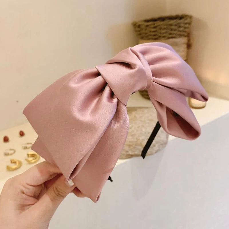 New Big Bow Bezel Headwear Women Headband Girls Vintage Bowknot Hair Bands Wide Hairband Hoop For Hair Accessories