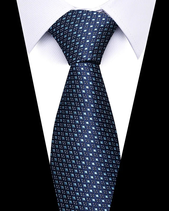 Cravates de mariage de haute qualité pour hommes, style tendance, imprimé à rayures bleues, accessoires de vêtements de bureau quotidiens, cadeau pour homme